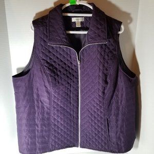 Christopher and Banks quilted Plum/ purple nylon vest.  2X
